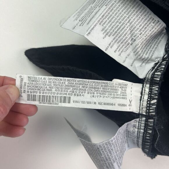 ZARA Wide Leg Jeans Womens 4 Black High Waist 100% Cotton Classic Minimalist - Picture 13 of 14